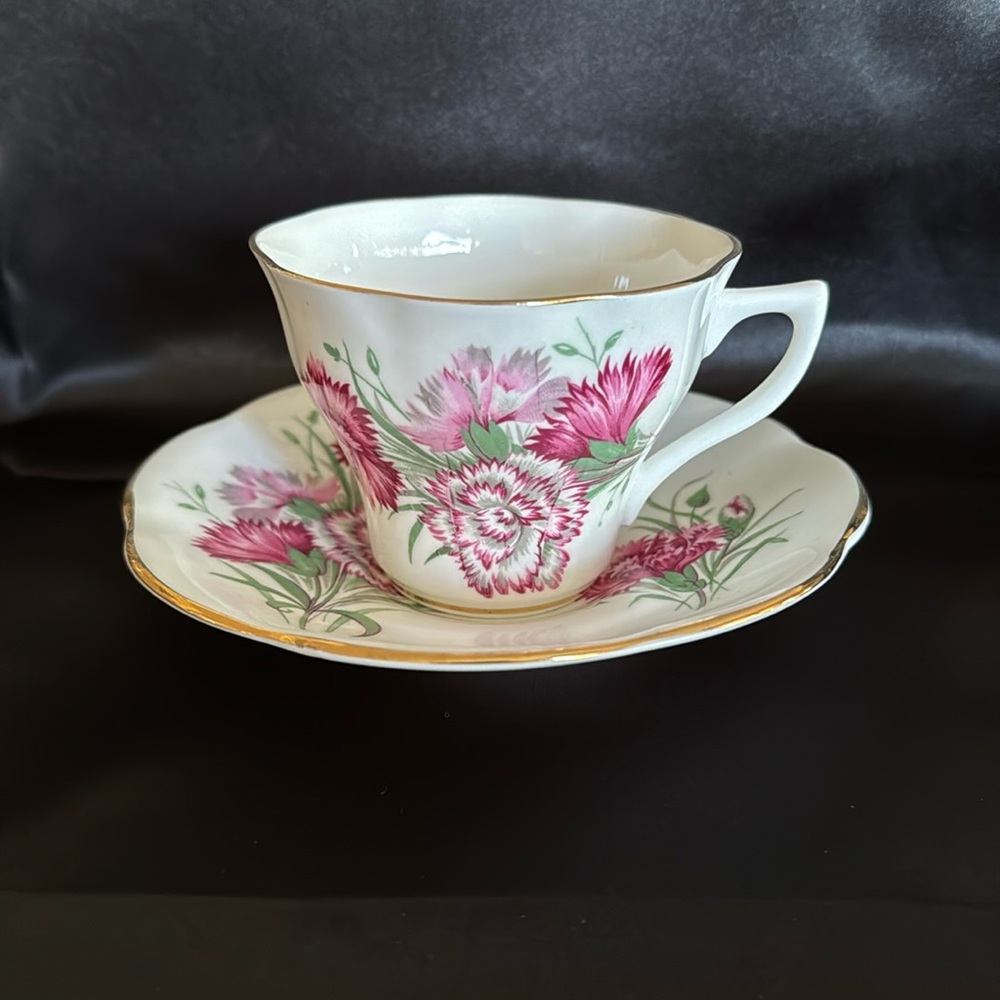 Queen Anne Pink Carnations Fine Bone China